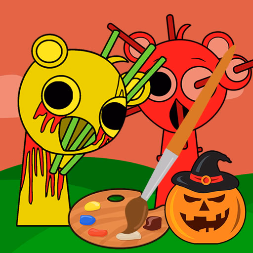 Halloween Sprunki Coloring Book